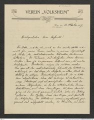 Nachlass Franz Steindachner, Brief von August Ginzberger an Franz Steindachner (13.10.1907), Inv.Nr. 162.01, Seite 1
